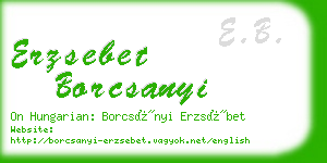 erzsebet borcsanyi business card